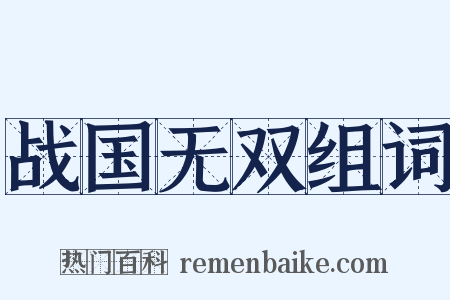 战国无双组词是什么意思的图片